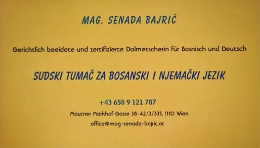 Mag. Senada Bajrić – Gerichtsdolmetscherin